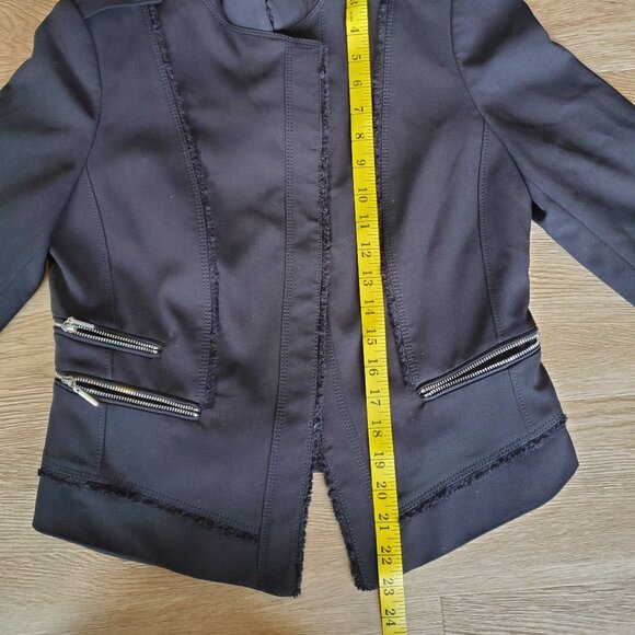 White House Black Market Black Moto Jacket with Zipper Detail - Picture 5 of 9